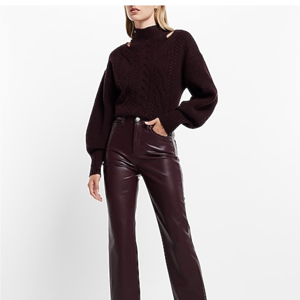 Express Faux Leather Straight Leg Pants 10R